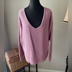 Lucky Brand Women's V-Neck Sweater - Soft Pink